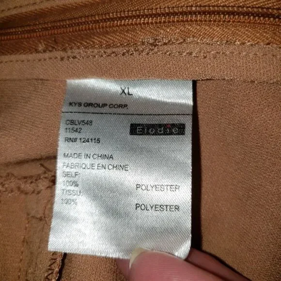 Elodie Flared Leg High Rise Side Zip Back Elastic Waist Dress Pants Size XL - Picture 4 of 8